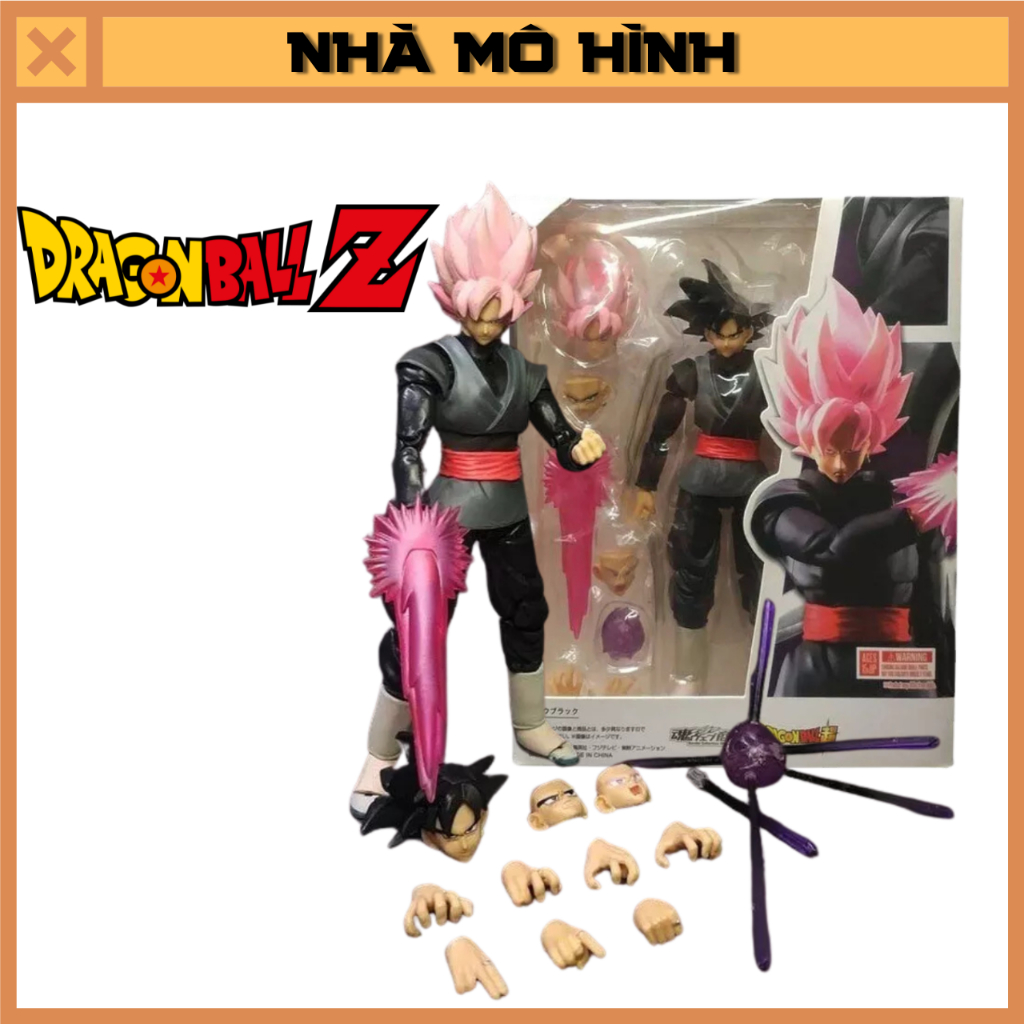 [CÓ QUÀ] Mô hình S.H.Figuarts Black Goku tóc hồng Dragon Ball Bảy viên ngọc rồng có khớp SongokuRose
