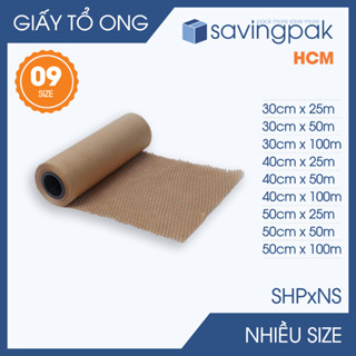 SHPNS - Cuộn giấy tổ ong kraft nâu chống sốc thay thế bóng khí xốp hơi đóng hàng - Nhiều size