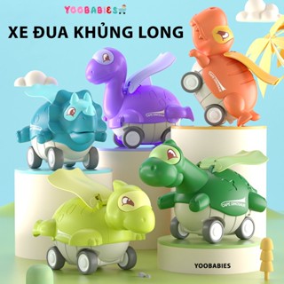 Đồ chơi xe ô tô khủng long cute nhấn cót cho bé, đồ chơi vận động ô tô địa hình chạy cót không dùng pin - YOOBABIES