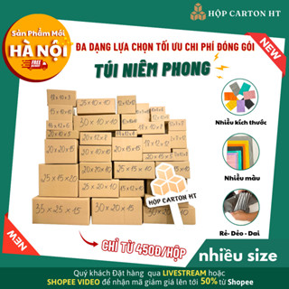 Combo 10 Hộp đối khẩu nhiều size Hộp Carton đóng hàng đẩy đủ kích thước giá rẻ - Hộp Carton HT