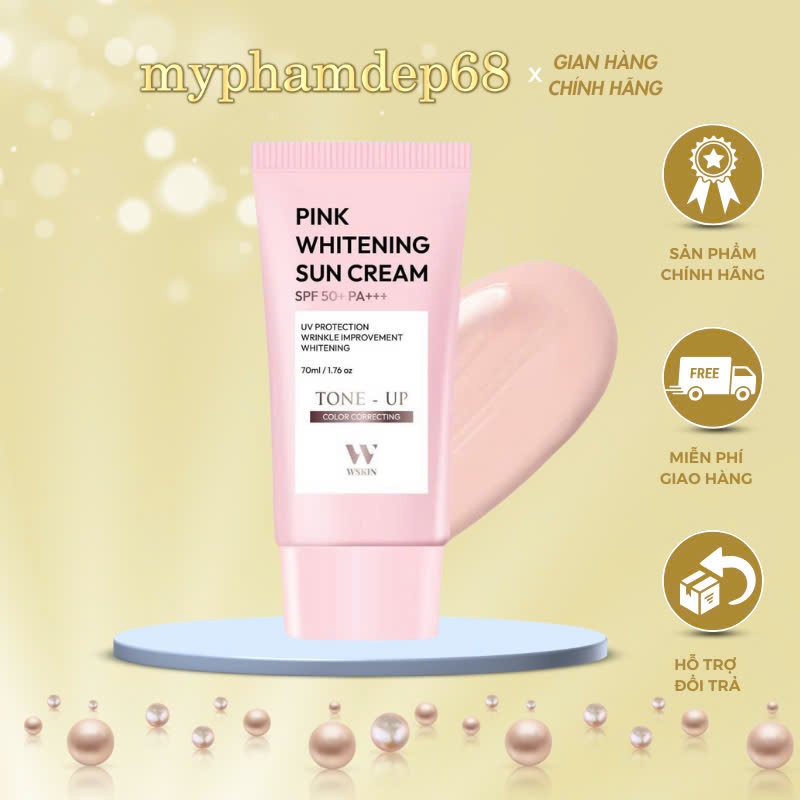 Kem Chống Nắng Nâng Tone Dưỡng Trắng WSKIN Essence Sunscreen SPF50+ PA++++ 50ml