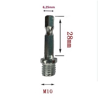  Đầu Chuyển Đổi M10 Đuôi Lục Giác 6 Ly Có Ngàm Kết Nối Máy Khoan Với Đế Phớt Đánh Bóng Và Nhiều Công Cụ Khác 