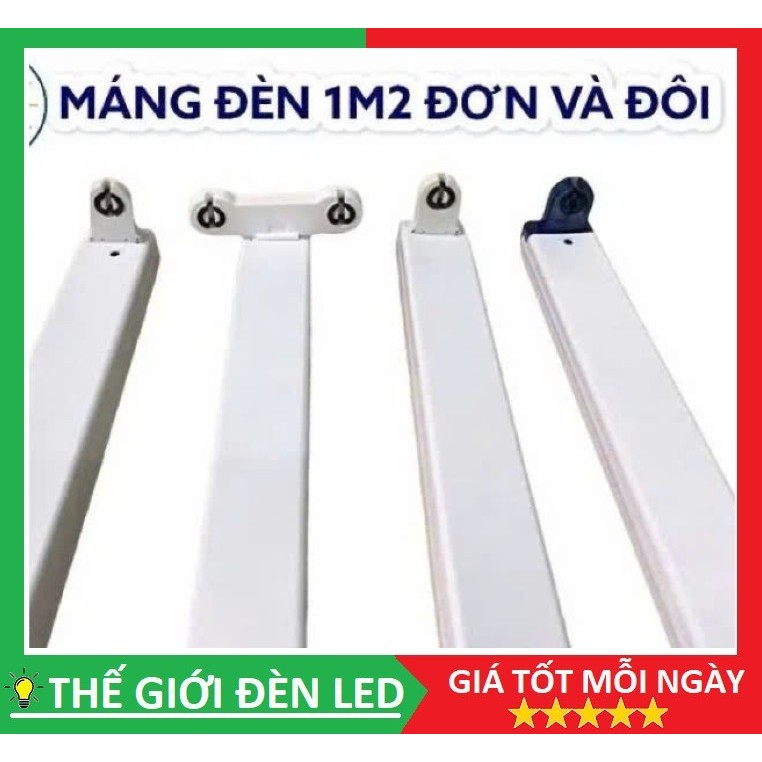 <Giao tỉnh> Máng LED T8 1M2 đơn, đôi màu trắng ( không bao gồm đèn )
