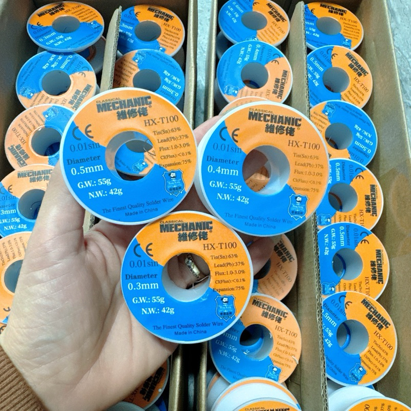 Thiếc hàn cuộn 0,3 0,4 0,5mm Mechanic HX-T100 50g