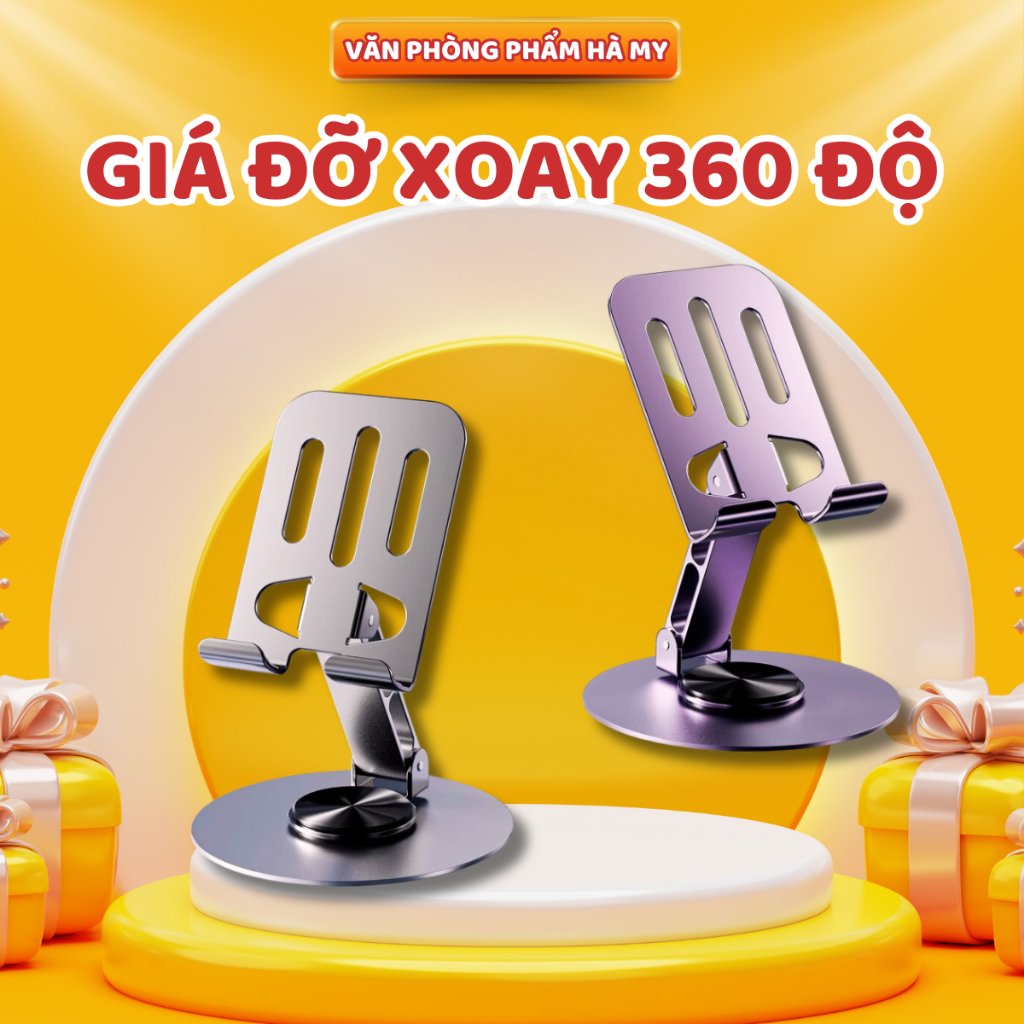 Giá đỡ điện thoại di động, Giá đỡ để bàn tản nhiệt rỗng xoay 360 độ có thể gập lại