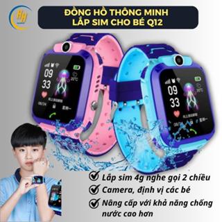  Đồng Hồ Thông Minh Lắp Sim Định Vị Q12 cho Trẻ Em Học Sinh Ngôn ngữ Tiếng Việt - Nghe Gọi 2 chiều - kết nối điện thoại 