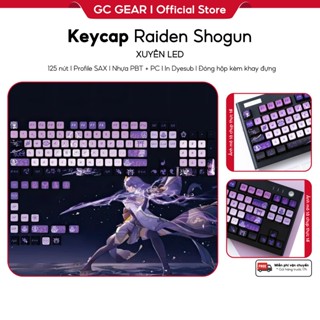 [ Xuyên LED ] Keycap Raiden Shogun Geshin Impact Pudding 125 nút nhựa PBT