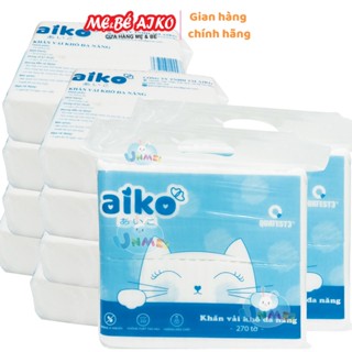 Combo 10 Gói Khăn Vải Khô Đa Năng AIKO x 270 tờ/ Gói