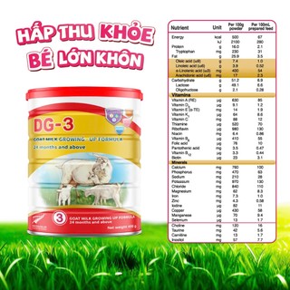 [Tặng Hộp Khăn Giấy]  Sữa Dê Công Thức DG-3 400g (HSD: 10/2025)