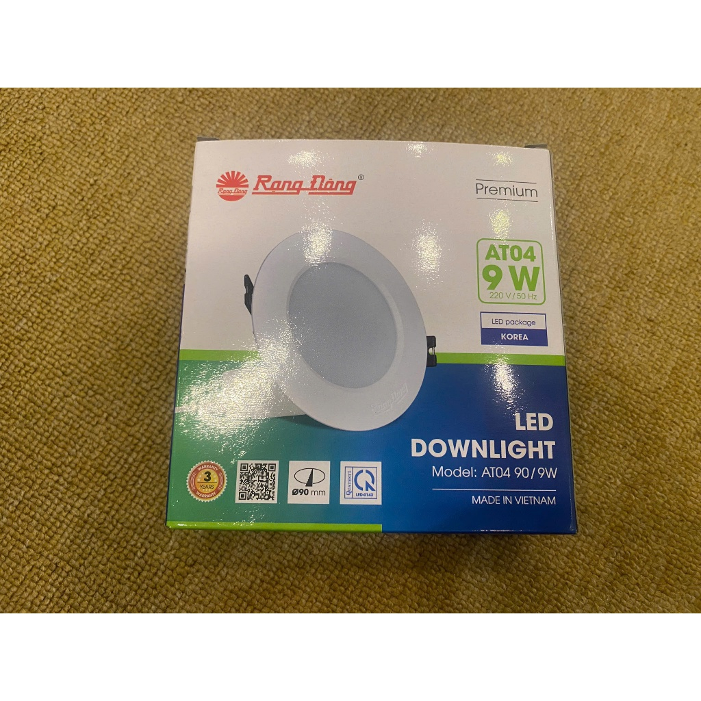 Đèn LED âm trần RẠNG ĐÔNG AT04 90/9W hai màu trắng + vàng
