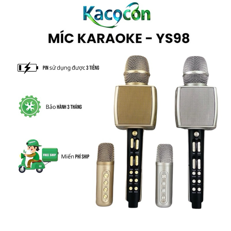 MiRO KACOCON Karaoke Bluetooth YS98 Song Ca Kèm Loa Không Dây Giả Giọng Nói -Kèm Micro Nhỏ