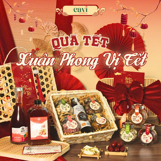 Set Quà Tết Giỏ Tre Sang Trọng, Hạt Sấy Khô, Mứt Tết Làm Quà Tặng Người Thân, Doanh Nghiệp