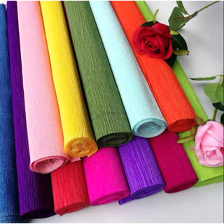  Giấy nhún làm hoa giấy nhăn làm hoa handmade hoa khổng lồ giấy mỹ thuật DIY 