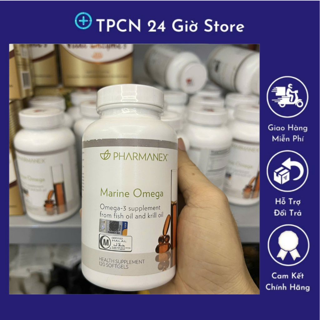3 Lọ Pharmanex Marine Omega 3 120 viên/llọ tem Tiếng Anh