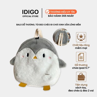 Balo nữ chim cánh cụt dễ thương, túi đeo chéo đi chơi xinh xắn IDIGO FBP6 - 3397