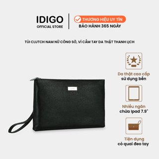 Túi Clutch nam nữ công sở, Bóp ví cầm tay da thật phom chữ nhật thanh lịch IDIGO MB1 - 6024