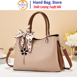 Túi xách nữ cho mẹ trung niên, túi xách tặng mẹ có dây đeo chéo, đeo vai tặng khăn lụa đẹp sang trọng đi tiệc size 28cm