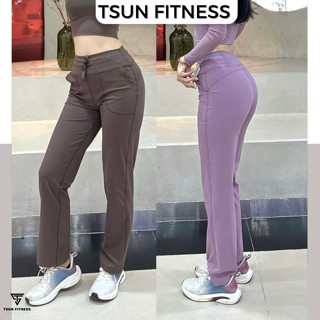 Quần suông tập gym yoga nữ chất thun poly quảng châu cao cấp, quần thể thao nữ dáng ống đứng Tsun Fitness