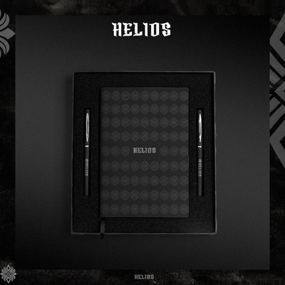Set Sổ Da & Bút Ký Fleck Blacknote Helios Silver Original