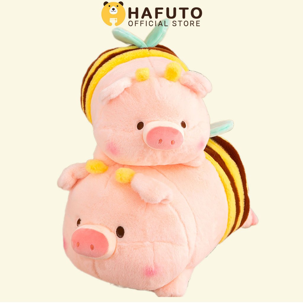 Gấu Bông Heo Nằm Mặc Quần Ong Đáng Yêu Hafuto, Món Quà Tặng Đồ Chơi Cho Mọi Lứa Tuổi