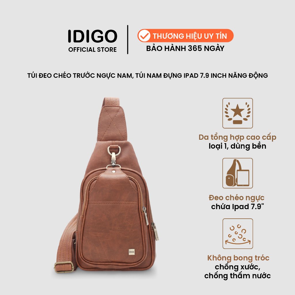 Túi Đeo Chéo Trước Ngực Nam IDIGO MB2-405-00