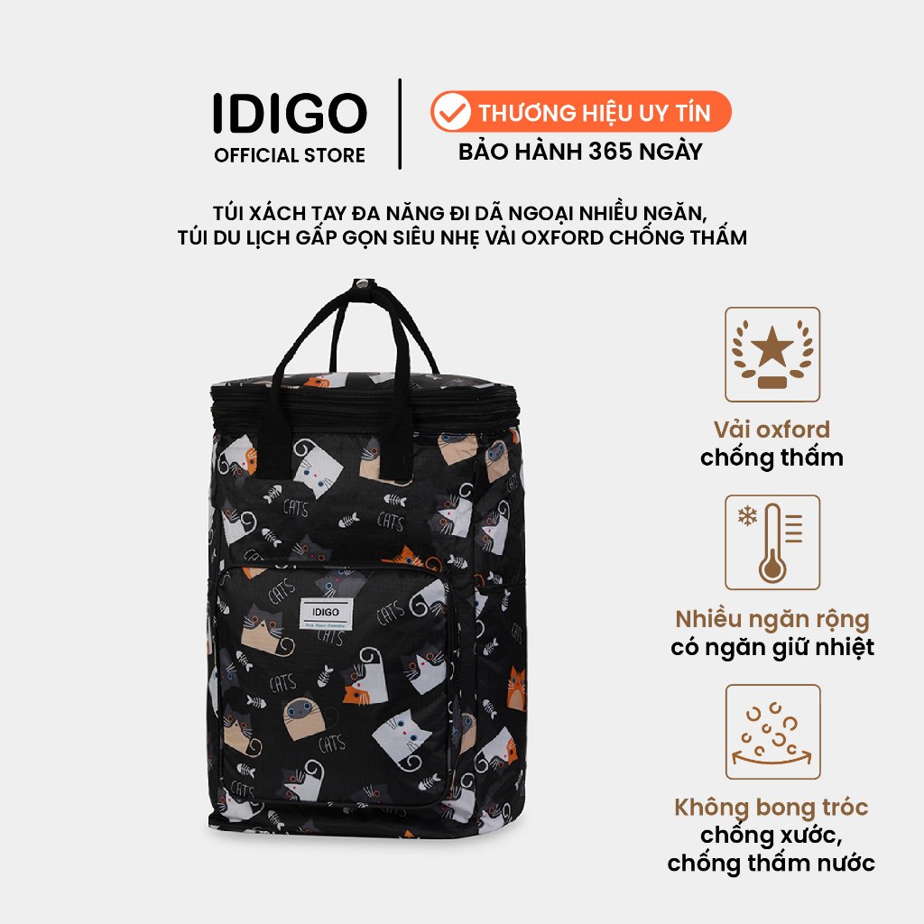 Túi xách tay đa năng nhiều ngăn, túi du lịch gấp gọn IDIGO UF6-9001 (không bao gồm chân kéo vali)