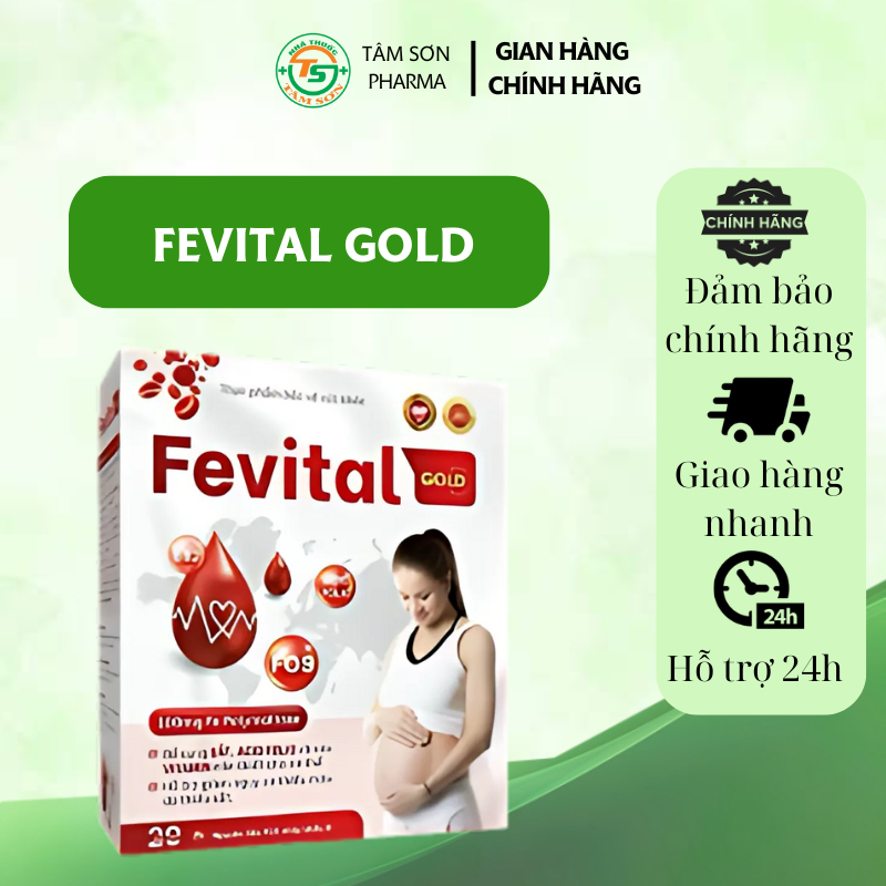 FEVITAL GOLD - BỔ SẮT cho MẸ BẦU VÀ TRẺ EM, BÉ GÁI TUỔI DẬY THÌ - Nguyên liệu nhập khẩu từ BỈ