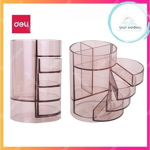 Hộp cắm bút Deli 906 - Khay đựng bút 4 ngăn trong suốt, thương hiệu Deli