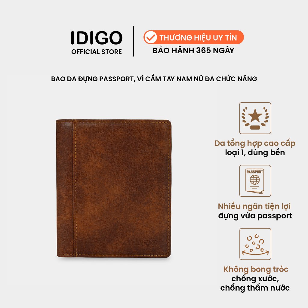 Ví cầm tay nhiều ngăn đựng vừa passport IDIGO UW2 - 1230