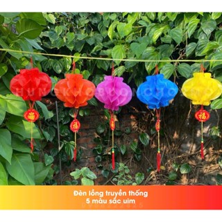 10 Đèn lồng giấy nilon chống nước tròn chữ phúc tết nguyên đán 12cm,15 20 25 30 35 trang trí cửa hàng điện máy lễ tết