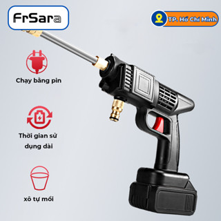 Máy rửa xe cầm tay cao áp chạy bằng pin sạc, súng rửa xe dùng cho gia đình có chế độ phun xương tạo bọt cao cấp