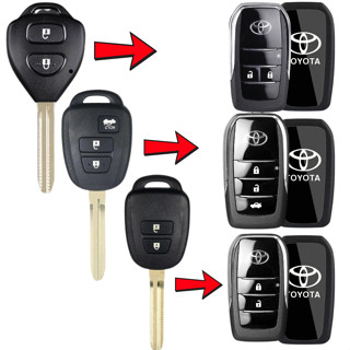 Vỏ chìa khoá gập TOYOTA VIOS 2 và 3 nút xe Innova, Fortuner, Vios, Yaris, Corolla, Altis Hiace V703