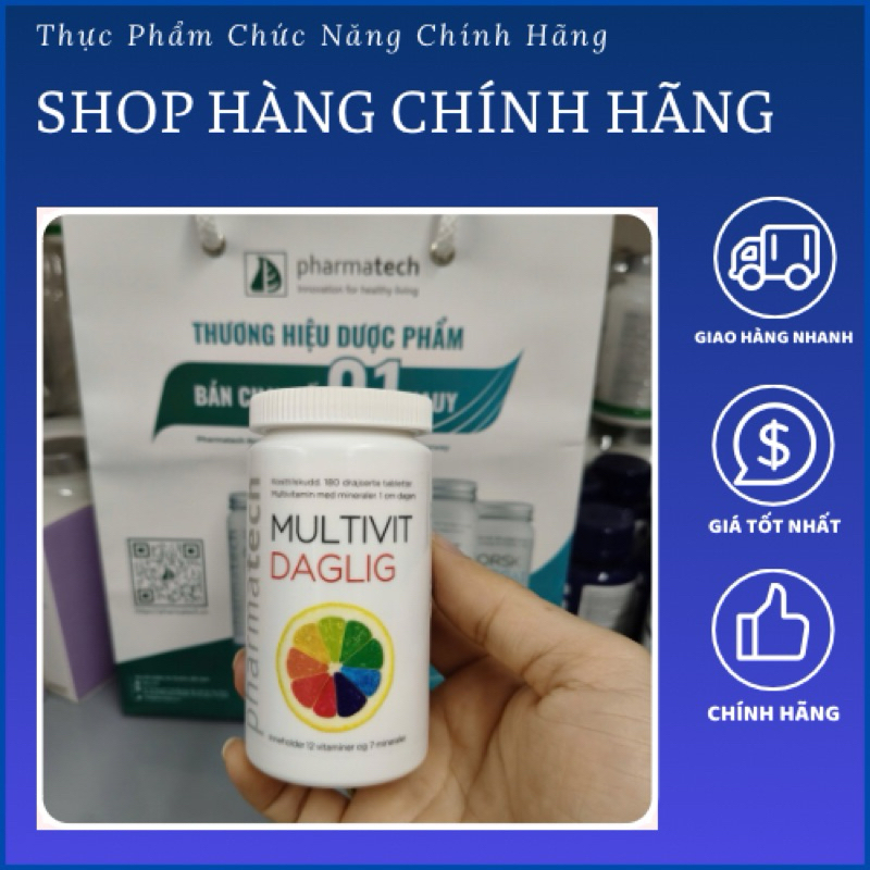 Viên uống vitamin Multivit Daglig pharmatech bổ sung 12 loại vitamin tổng hợp và 7 khoáng chất cho cơ thể