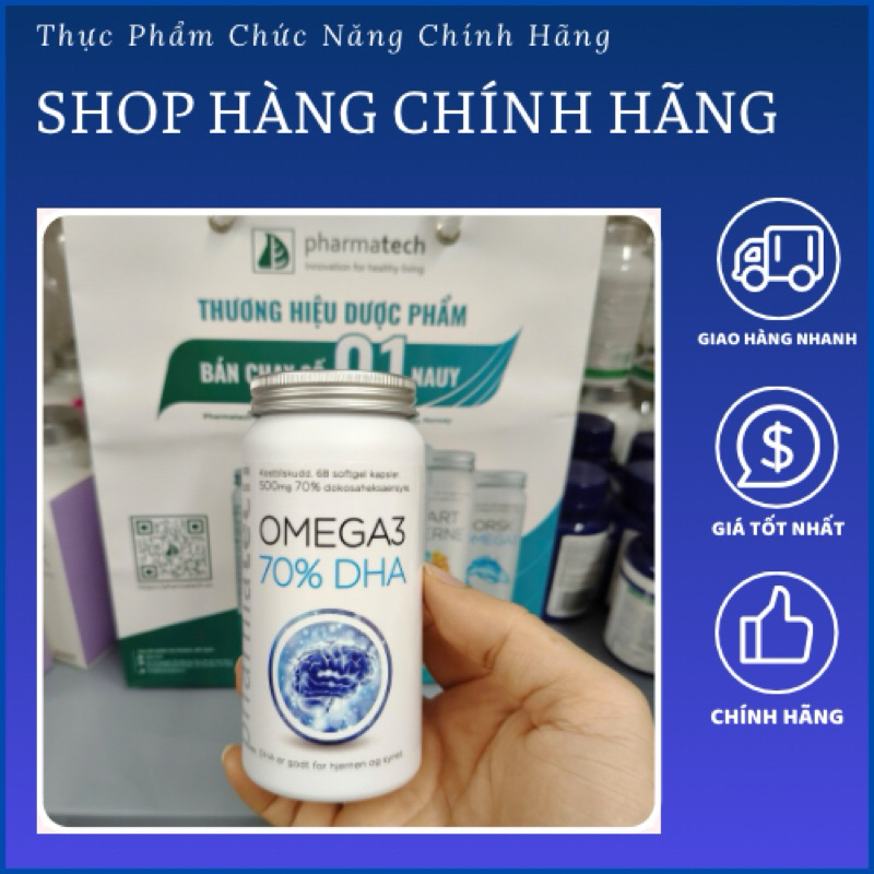Thực phẩm bảo vệ sức khỏe PT OMEGA3 70% DHA Pharmatech Lọ 68 viên
