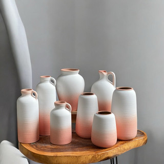  Bình Gốm Lọ Hoa Bát Tràng men màu Hồng Pastel decor sdudio trang trí phòng khách cắm hoa tươi hoa giả 
