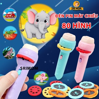 Đèn pin Mini Projector cho bé khám phá chiếu 80 hình ảnh (10 thé) hoa quả, động vật, côn trùng, phương tiện, siêu nhân