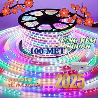  100M Dây led nháy 2835SMDTặng Kèm Nguồn đèn led hắt trần trang trí decor phòng Quấn cây chống nước 