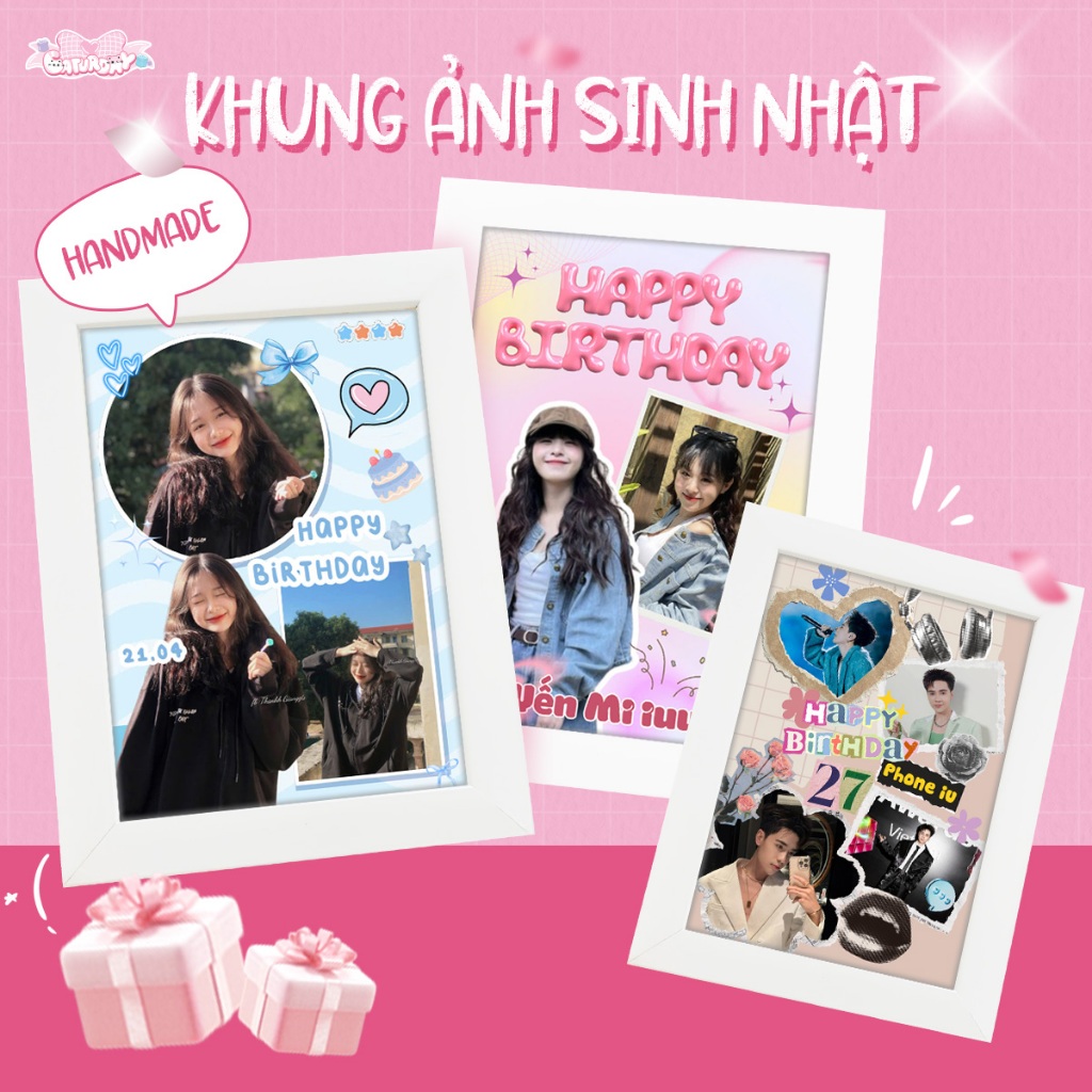 Khung ảnh chúc mừng sinh nhật siu đáng iu