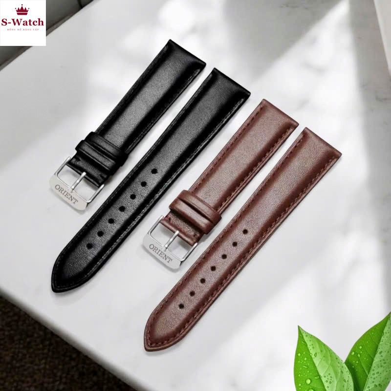 DÂY DA ORIENT] Dây da đồng hồ Orient - Dây da bò trơn 100% đủ size nam nữ -  khóa cài (Tặng Kèm Đồ T