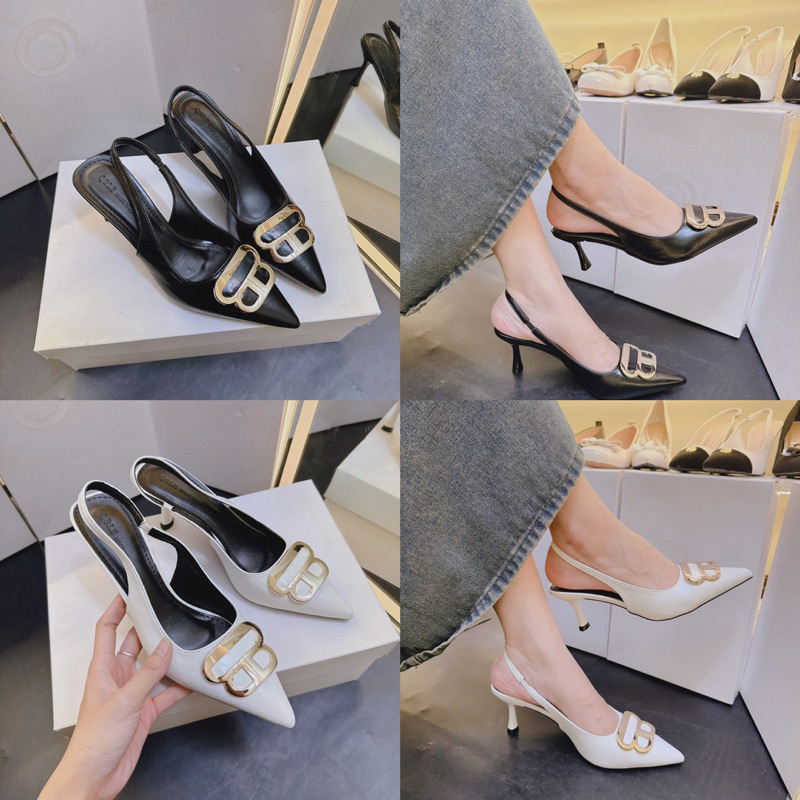 Giày cao gót nữa khoá Bb vàng ( from chuẩn )