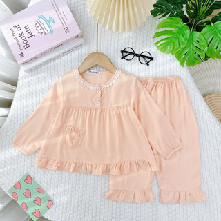 sk Bộ lanh dài tay cho bé chất lanh thái thoáng mát thấm hút mồ hôi mềm mịn L5