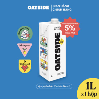 Sữa yến mạch OATSIDE Barista Blend vị nguyên bản 1L-Không lactose và chất làm ngọt nhân tạo,Sánh mịn