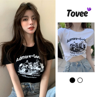 Áo Croptop Tay Ngắn Cổ Tròn ADMORE GOODE Chất Thun Borip BM00_BM73, Áo Thun Ôm Body Kiểu Sexy Nữ In Hoạ Tiết Tôn Dáng TO