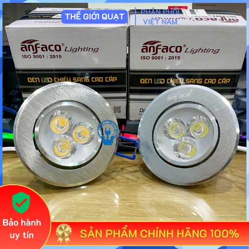 [HỎA TỐC] Đèn LED mắt ếch 3W ANFACO ánh sáng trắng/vàng - Hàng chính hãng