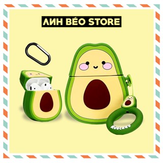 Vỏ Ốp Airpod 2 3 4 Pro Pro2 Quả Bơ kèm móc khóa, Case Airpods Silicon tai nghe không dây