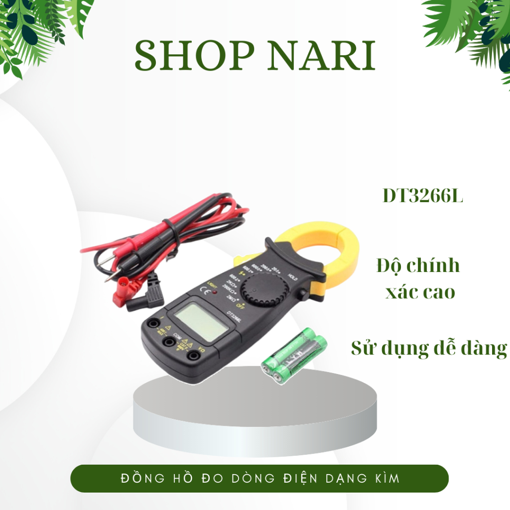 Ampe kìm đo đồng hồ, đo dòng điện, đo tụ, tần số, nhiệt độ, điện trở DT3266L