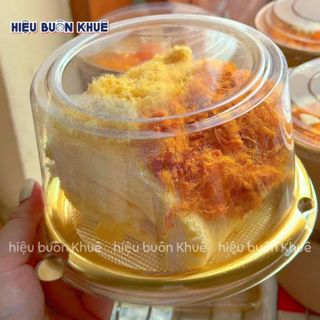 50 Hộp Nhựa Đựng Bánh Bao Đào Tiên, Bánh Kem, Bông Lan Trứng Muối, Bánh Ngọt Đế Vàng Nắp Cao [A1680]