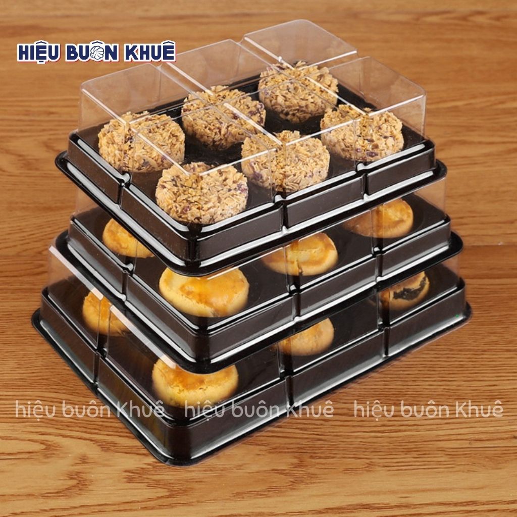 50 Hộp Nhựa Đựng Bánh Trung Thu Mini, Lava, Bánh Dứa, Mọchi 25g-50g 6 Ngăn Lõi Tròn [FG332/ FG334/ F