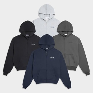 Áo Hoodie Zip Nỉ Chân Cua Form Boxy Teelab Basic Logo Unisex Nam Nữ HD100