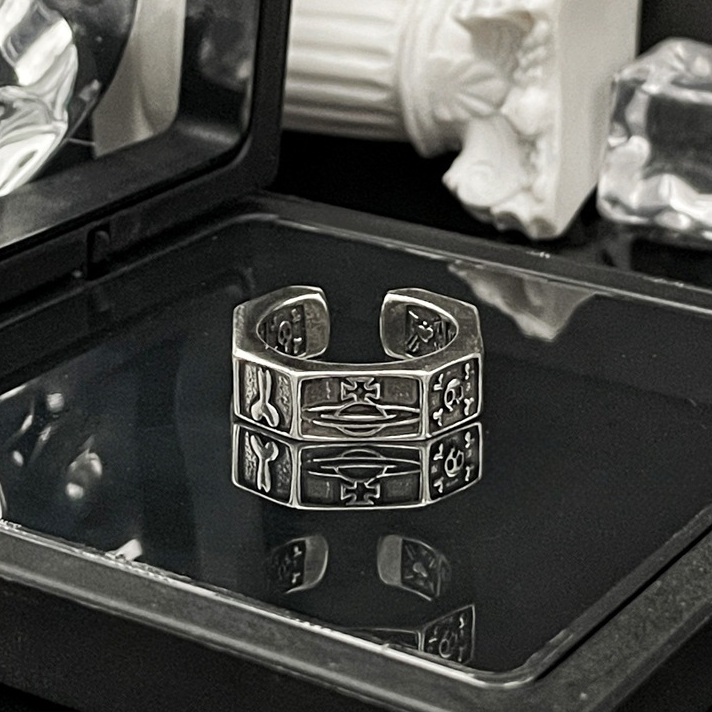 Nhẫn nam cool góc cạnh free size thiết kế độc đáo-N66
